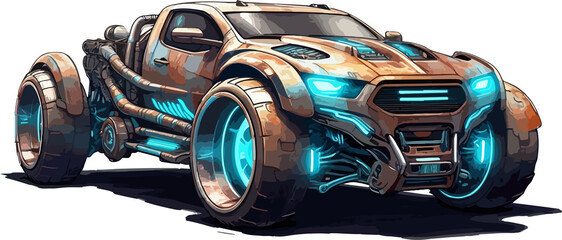 Red toy race car isolated on white background