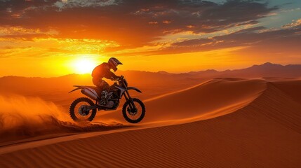 Desert sunset motocross