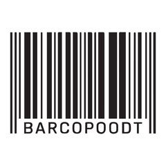 Barcode illustration with the word BARCOPOODT underneath
