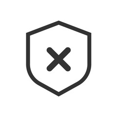 Access denied line design shield icon. Vector illustration.
