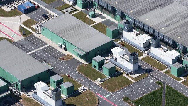 close up view of data center, big tech, cloud data, computing center, Middenmeer, The Netherlands.