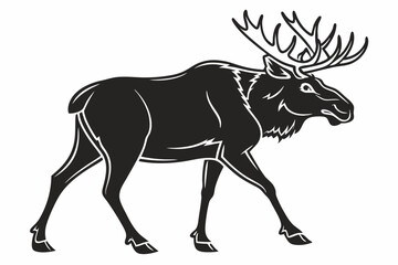 moose vector icon black sihouette vector