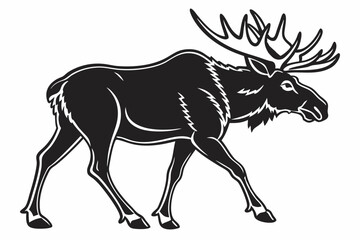 moose vector icon black sihouette vector