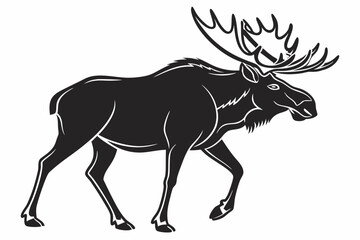 moose vector icon black sihouette vector