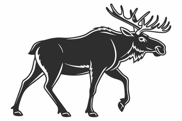 moose vector icon black sihouette vector