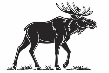 moose vector icon black sihouette vector