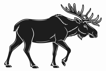 moose vector icon black sihouette vector