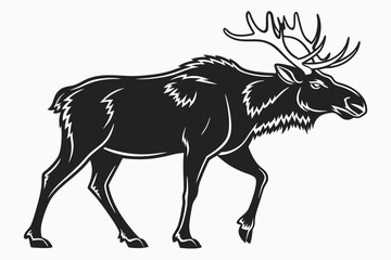 moose vector icon black sihouette vector