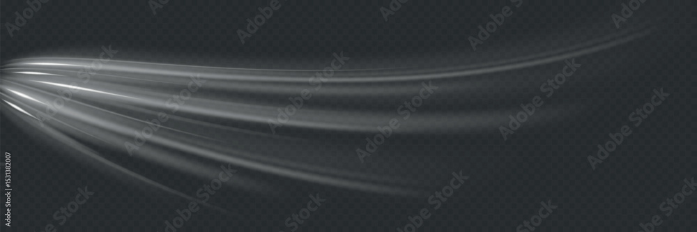 Aufkleber white shiny sparks of spiral wave. curved bright speed line swirls. shiny wavy path. magic golden sw