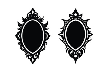 Mirror Silhouette  vector illustration, Set of  Mirror Silhouette