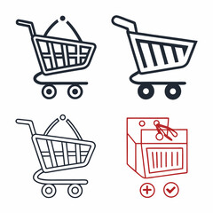 shopping cart icon set