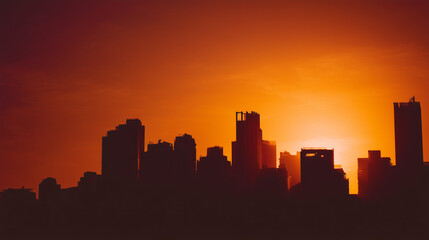 los angeles skyline at sunset