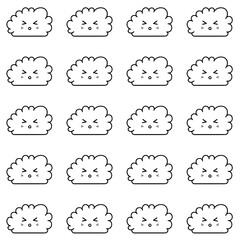 Cute and adorable rain cloud seamless pattern. Suitable for children's designs, decorations, textiles, wrapping paper, backgrounds and packaging.