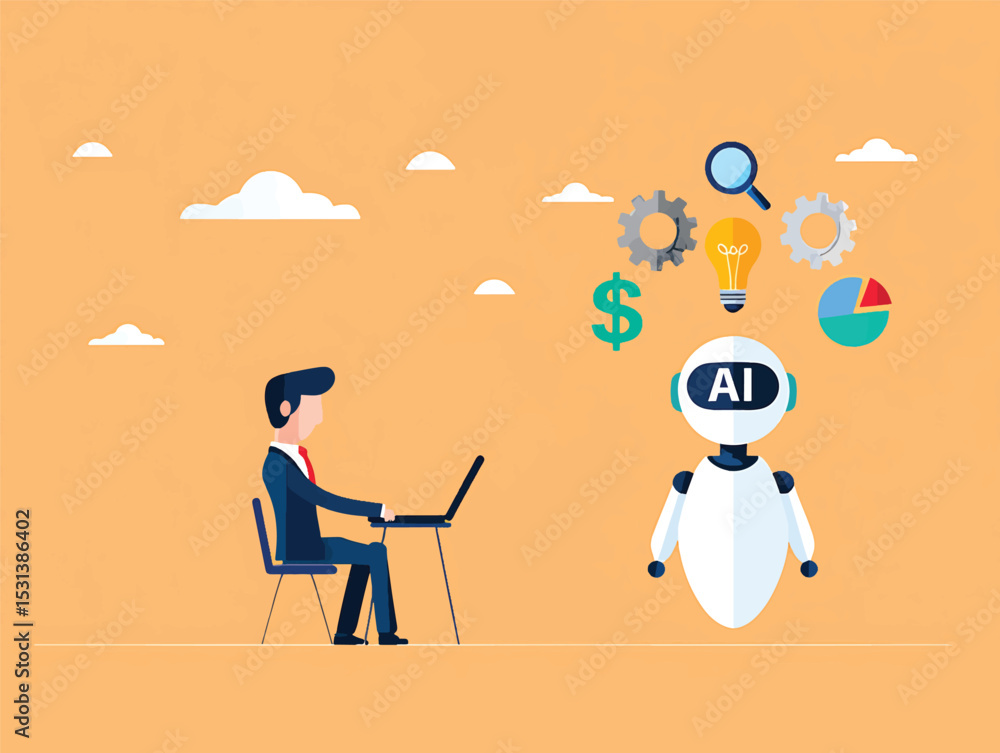 Poster ai-powered business solutions streamlining operations with artificial intelligence