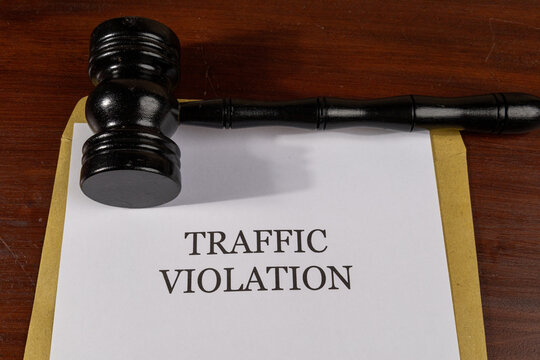  Traffic Violation Title on Legal Documents Set on Desk – Legal Concept