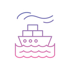 Cargo Ship Icon vector stock illustration