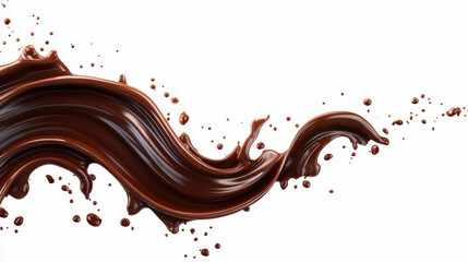 Melting chocolate splash for valentine's day sweet cocoa art on white background romantic dessert concept