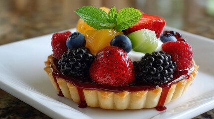 cake with berries