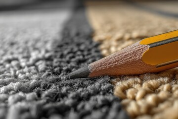 Close-up pencil on textured carpet