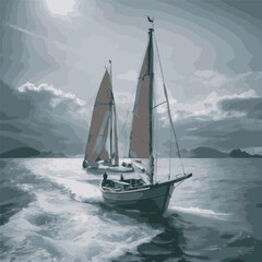 sailing boat on the sea