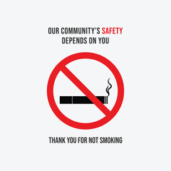 Community No Smoking Sign. Public Safety Awareness Message