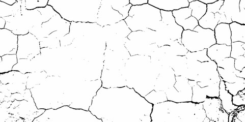 high contrast image showing a cracked white surface, creating a distressed and textured abstract pattern design element