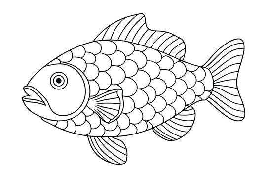 Sea Animals  coloring page , Fish outline 