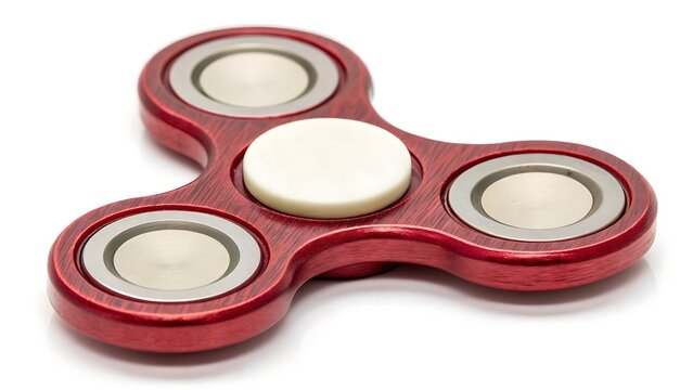 Close-Up of a Red Metal Fidget Spinner Detailed Image - Powered by Adobe