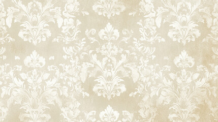 Beige Damask Wallpaper Pattern Seamless Texture Background
