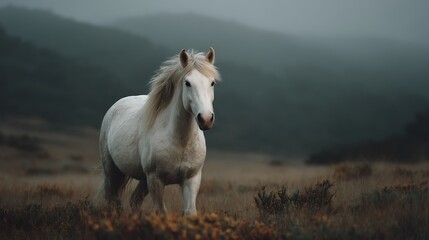 Obraz premium Ethereal white horse portrait