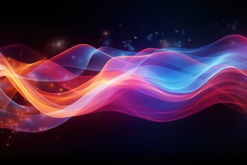 Fototapeta premium Abstract Neon background Glowing dynamic lines. Abstract background with wavy lines on black background.Abstract background with glowing lines. Abstract wavy background with glowing lines.