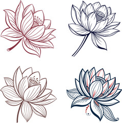 Obraz premium set of vector flowers