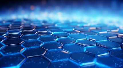 Obraz premium Abstract Blue Hexagon Pattern Futuristic Technology Background Image