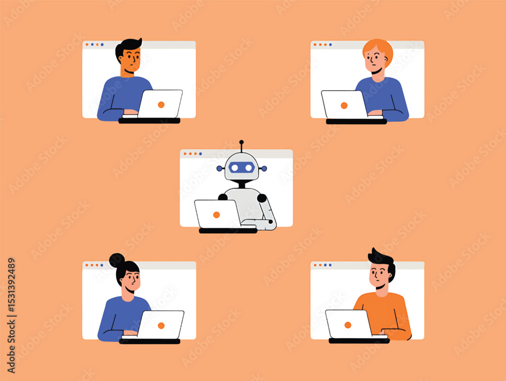 Poster ai-powered collaboration teamwork and automation in the digital workplace