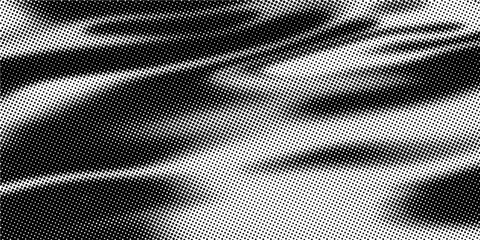Grunge halftone gradient background. Faded grit noise texture. White and black sandy wallpaper. Retro pixelated backdrop. Anime or manga style comic overlay