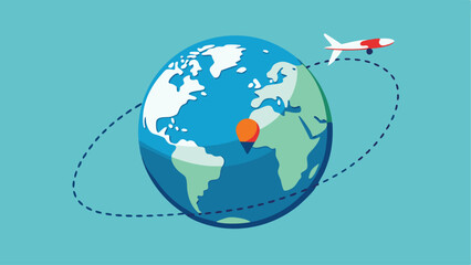Flight Path Over Globe
