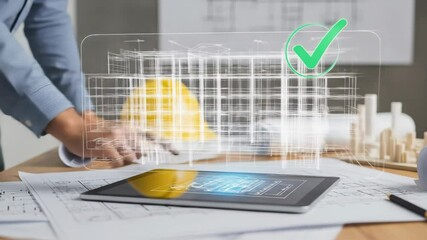 Innovative digital architectural design process using tablet for building planning and visualization - Powered by Adobe