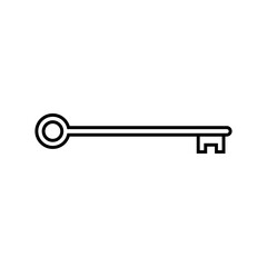 Long door key. Vector illustration on a white background.