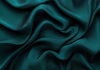 Fototapeta premium Deep teal silk drapes in flowing folds (1)