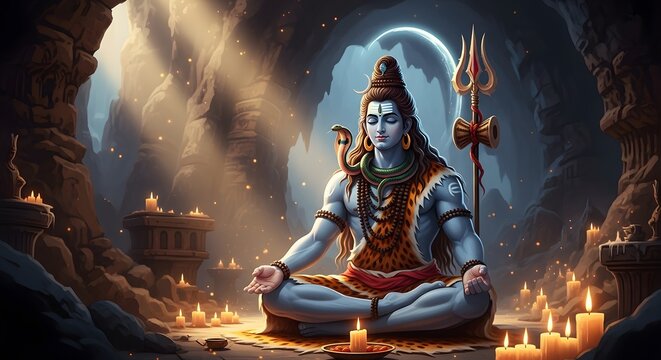 Lord Shiva in Deep Meditation