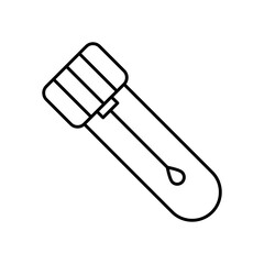 Medical Swab Test Sample Line Icon
