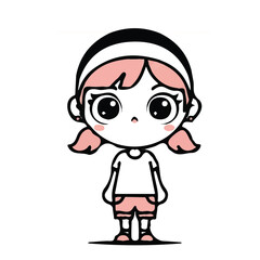 A girl character design in vector format