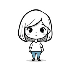 A girl character design in vector format