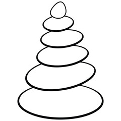 Stack of Balanced Stones, Zen Garden Rock Formation, Spa Relaxation