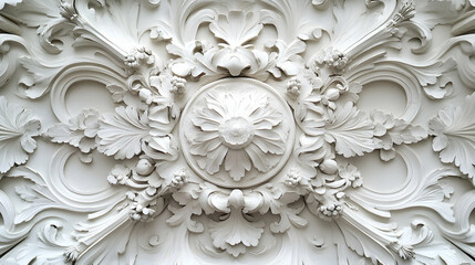 Ornate white relief floral ceilin  DBCCE