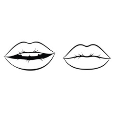 Vector design of lips in different poses