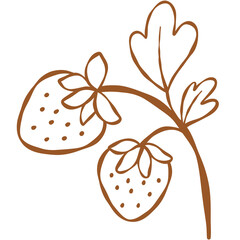 Whimsical line art of a strawberry