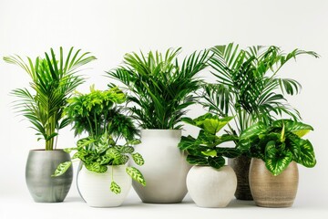 Potted plants thriving indoors, bringing a touch of nature and tranquility to a modern living space