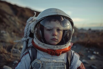 Kid in astronaut suit