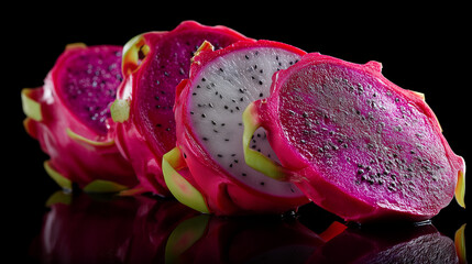 dragon fruit on white background